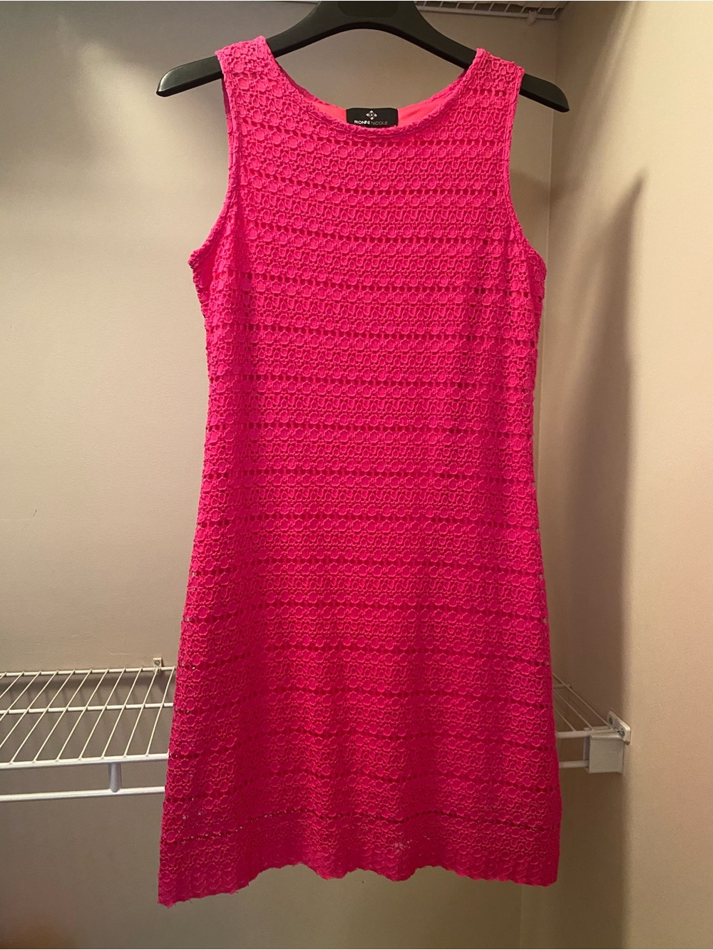 Ronni Nicole Pink Lace Sleeveless Shift Dress Size 6